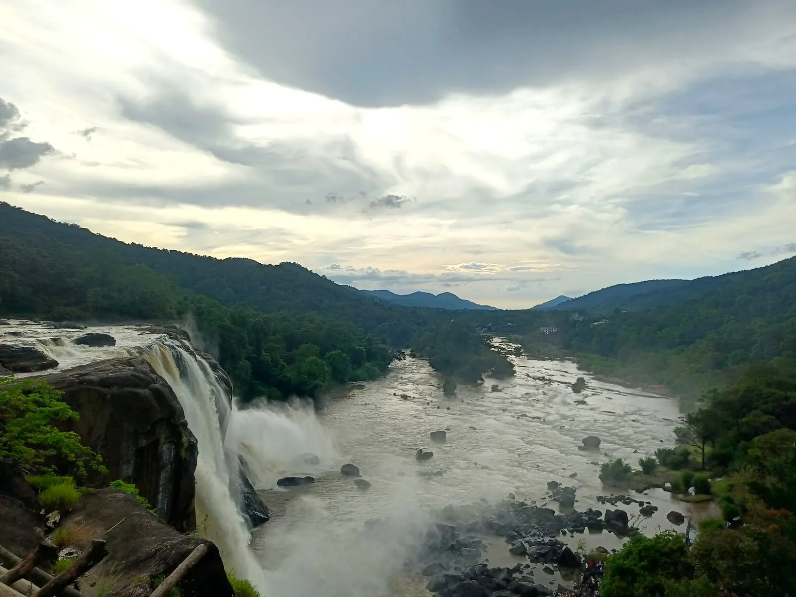Standing above the Baahubali waterfall